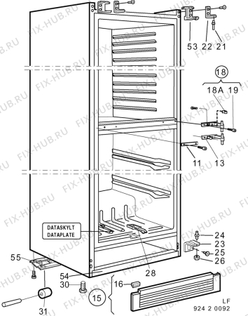 Взрыв-схема холодильника Aeg S1855KFP - Схема узла C10 Cabinet